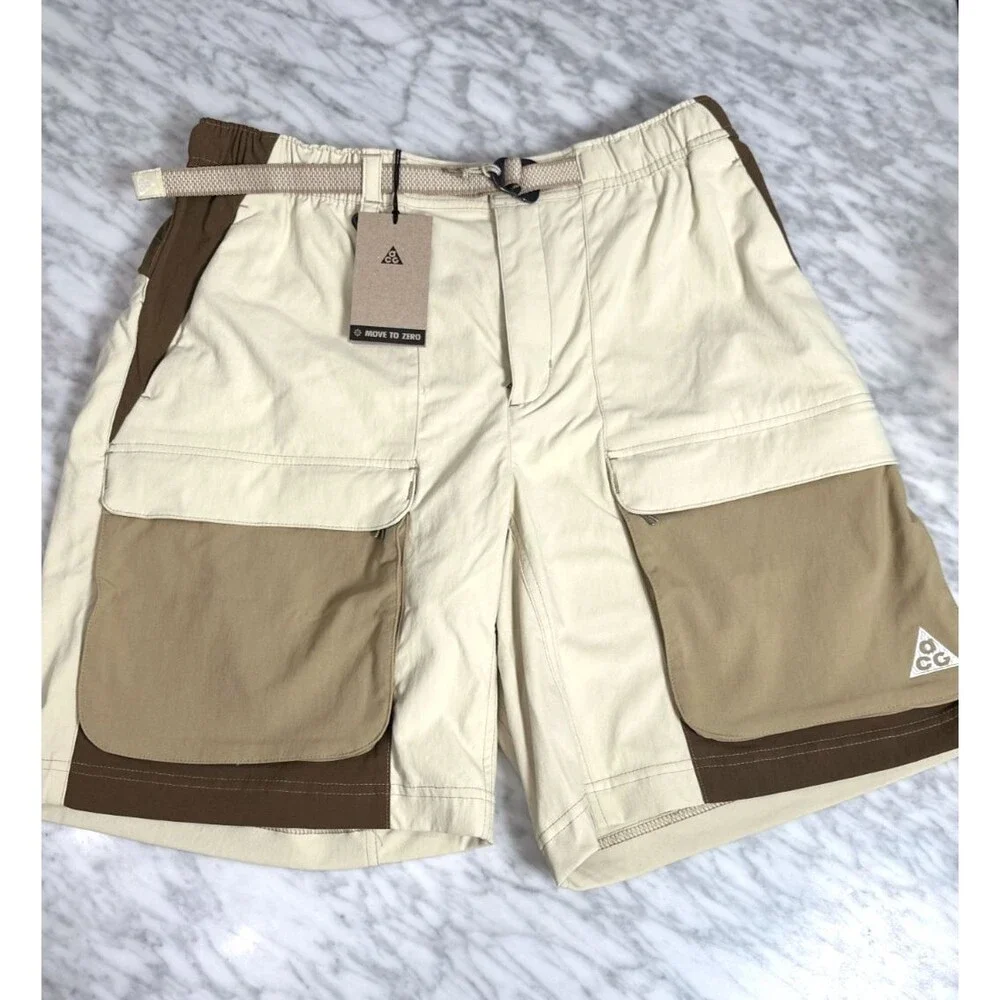 Nike ACG Cargo Shorts Smith Summit HV0593-229 Khaki Tan Men's Medium NEW